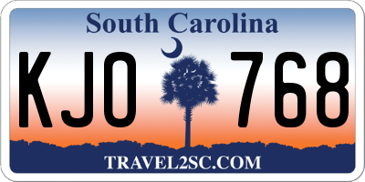 SC license plate KJO768