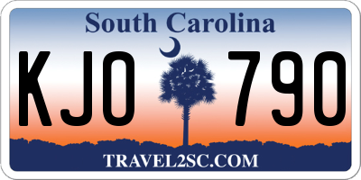 SC license plate KJO790