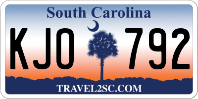 SC license plate KJO792