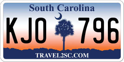 SC license plate KJO796