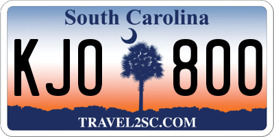 SC license plate KJO800