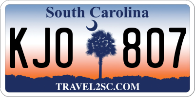 SC license plate KJO807