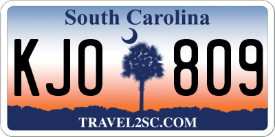 SC license plate KJO809
