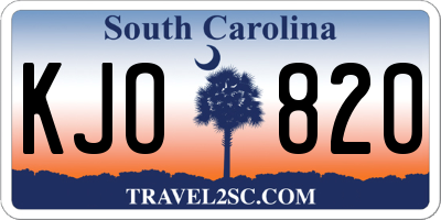 SC license plate KJO820