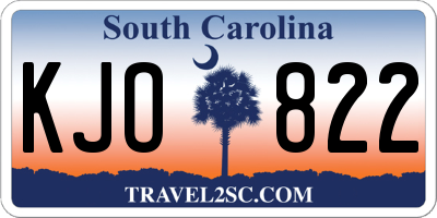 SC license plate KJO822