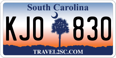 SC license plate KJO830