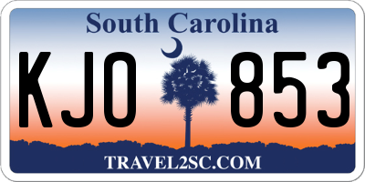 SC license plate KJO853