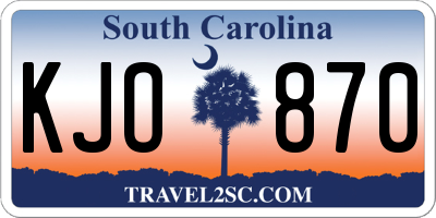 SC license plate KJO870