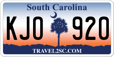SC license plate KJO920