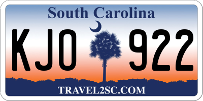 SC license plate KJO922