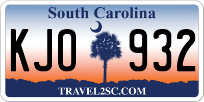 SC license plate KJO932