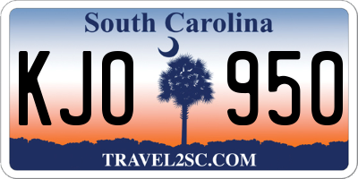 SC license plate KJO950