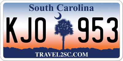 SC license plate KJO953