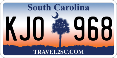 SC license plate KJO968