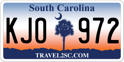 SC license plate KJO972