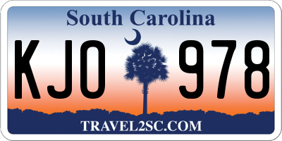 SC license plate KJO978