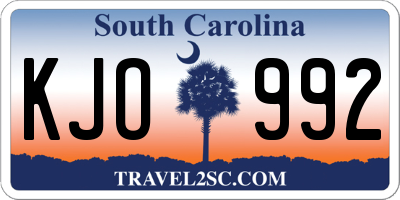 SC license plate KJO992