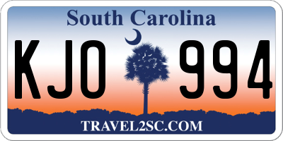 SC license plate KJO994