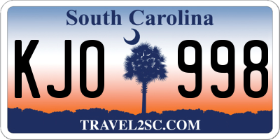 SC license plate KJO998