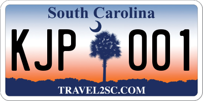 SC license plate KJP001