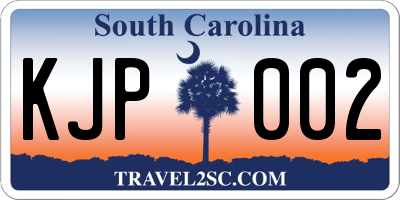SC license plate KJP002