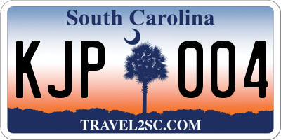 SC license plate KJP004
