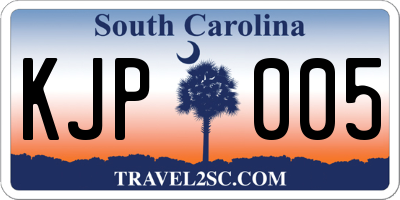 SC license plate KJP005