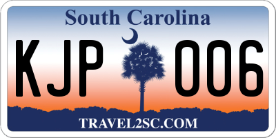 SC license plate KJP006