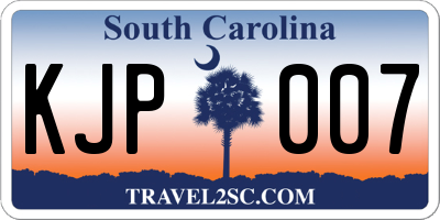 SC license plate KJP007