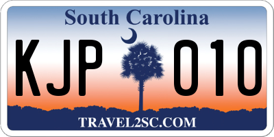 SC license plate KJP010