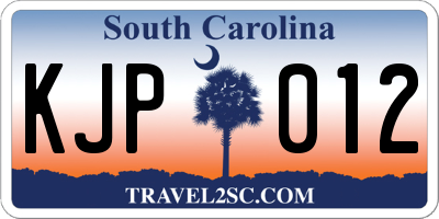 SC license plate KJP012