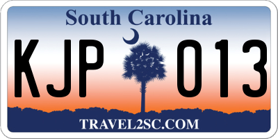 SC license plate KJP013