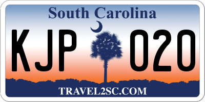 SC license plate KJP020