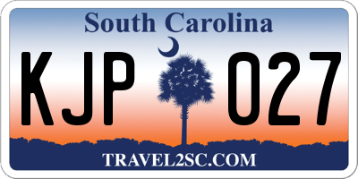 SC license plate KJP027