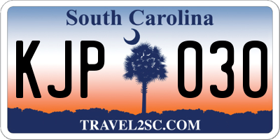 SC license plate KJP030