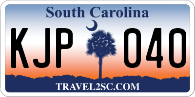 SC license plate KJP040