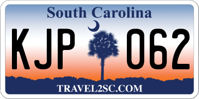 SC license plate KJP062
