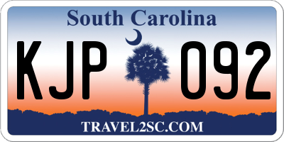 SC license plate KJP092
