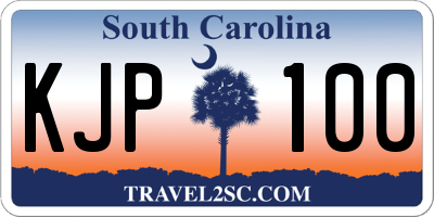 SC license plate KJP100