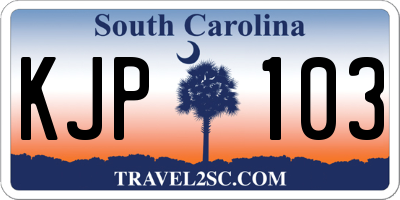 SC license plate KJP103