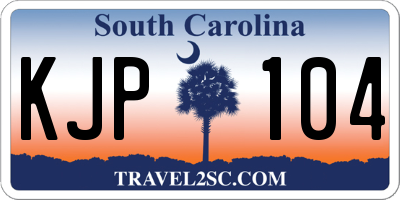 SC license plate KJP104