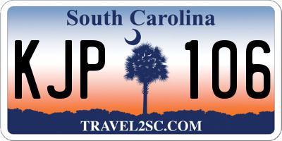 SC license plate KJP106