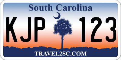 SC license plate KJP123