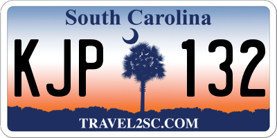 SC license plate KJP132