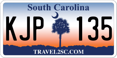 SC license plate KJP135