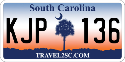 SC license plate KJP136