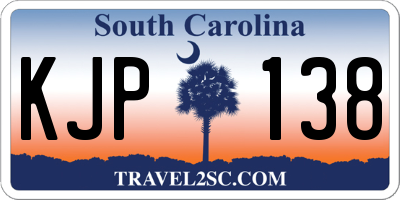 SC license plate KJP138