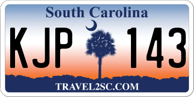 SC license plate KJP143