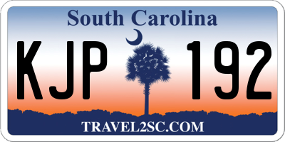 SC license plate KJP192