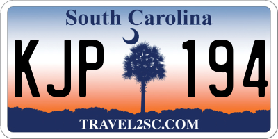 SC license plate KJP194